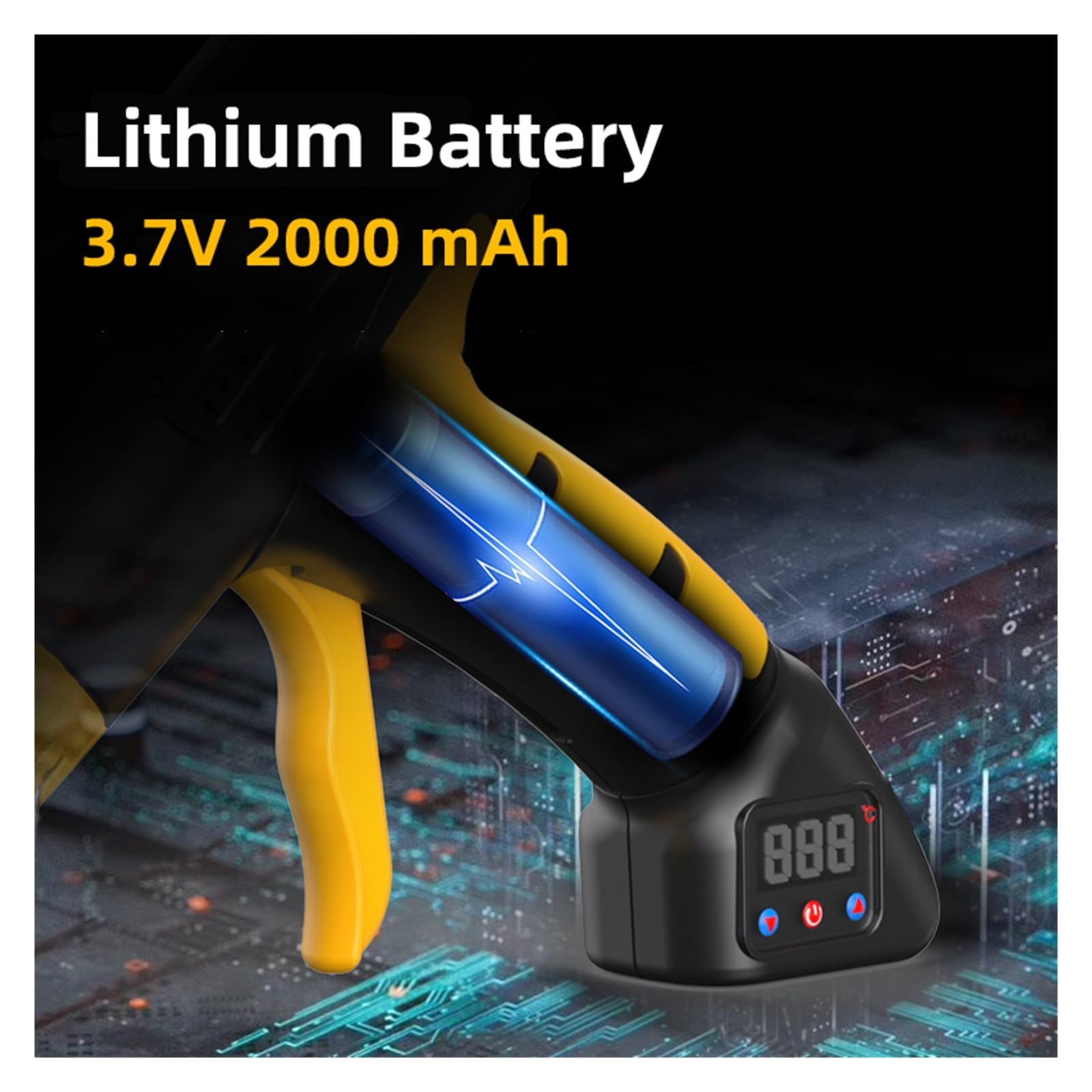 Pistola Silicona Caliente, Pistola de pegamento de fusión en caliente con batería de litio inalámbrica, 60w, pantalla Digital, temperatura ajustable, uso, barra de pegamento de 7mm, herramienta de rep