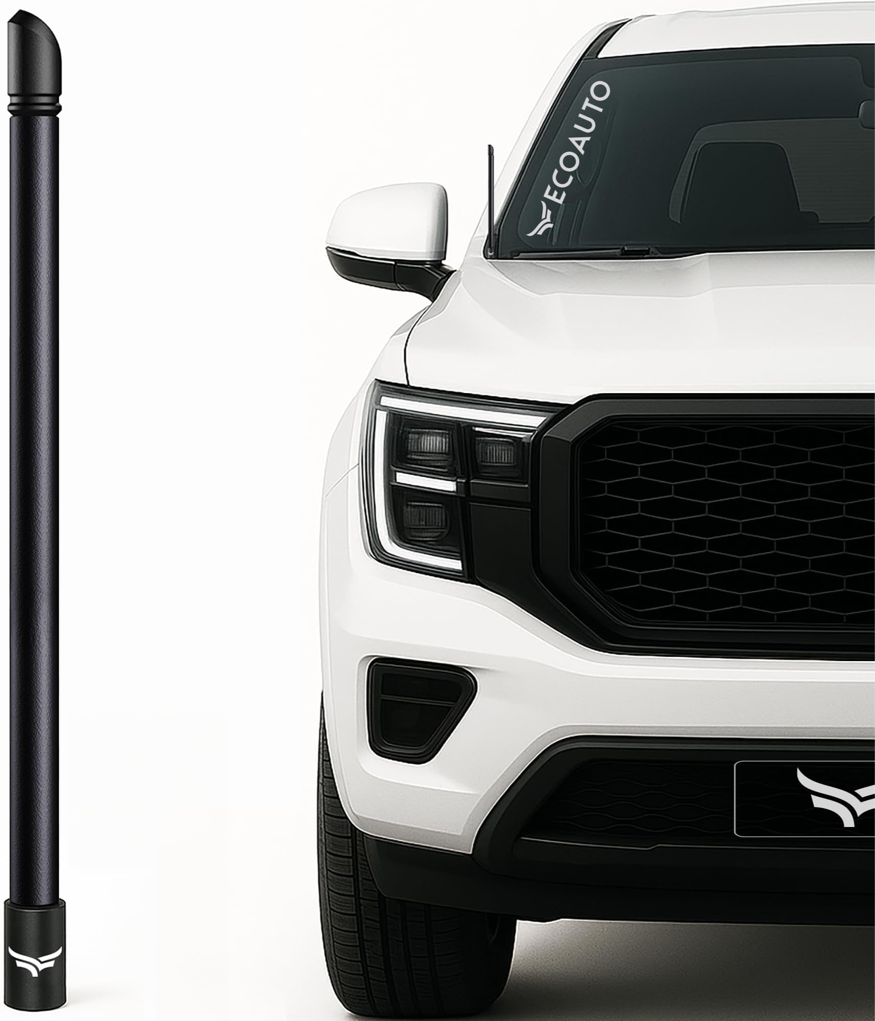 EcoAuto Universal Radio Antenna Topper for Trucks (12") - Compatible with Ford F-Series, Dodge Ram, Chevy Silverado, Jeep Wranglers & More - Ford F150 Accessories & Jeep Wrangler Accessories