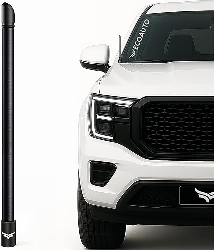 EcoAuto Antena Universal Corta Stubby para Camión de 12"  Accesorios para Camión para Ford, Dodge, GMC, Chevy, Jeep (2007+) - Antirrobo con