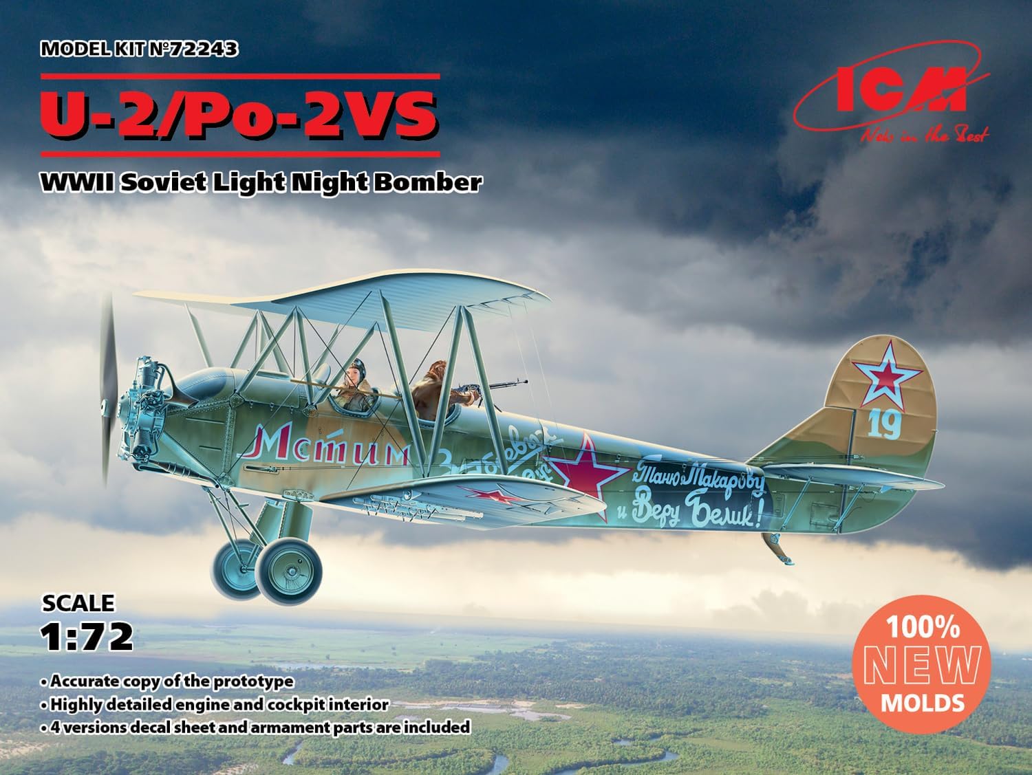 ICM ICM72243 1:72-U-2/Po-2VS, WWII Soviet Night Bomber