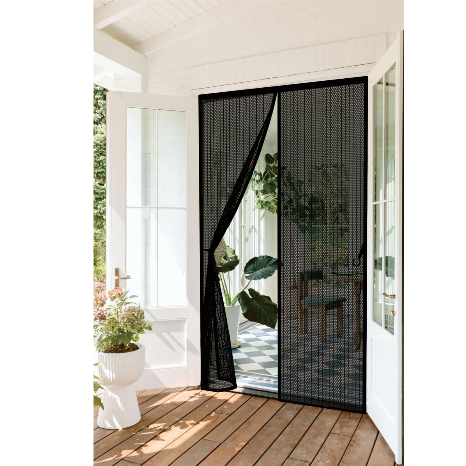 Maille Très Dense Anti-Insectes | Moustiquaire Aimantée 170 x 207 cm à Fermeture Auto