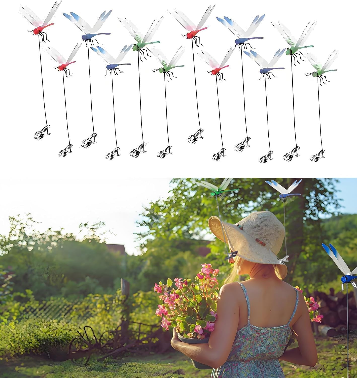 Amazon.com: 12 Pack Dragonfly Clip,3D Dragonfly Garden Stakes