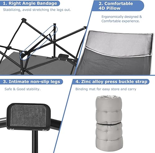 Miniatura 3 de Suteck Catre de campamento, catre plegable XXL de 32 pulgadas, cama de dormir resistente para adultos, catres Oxford de doble capa 1200D para