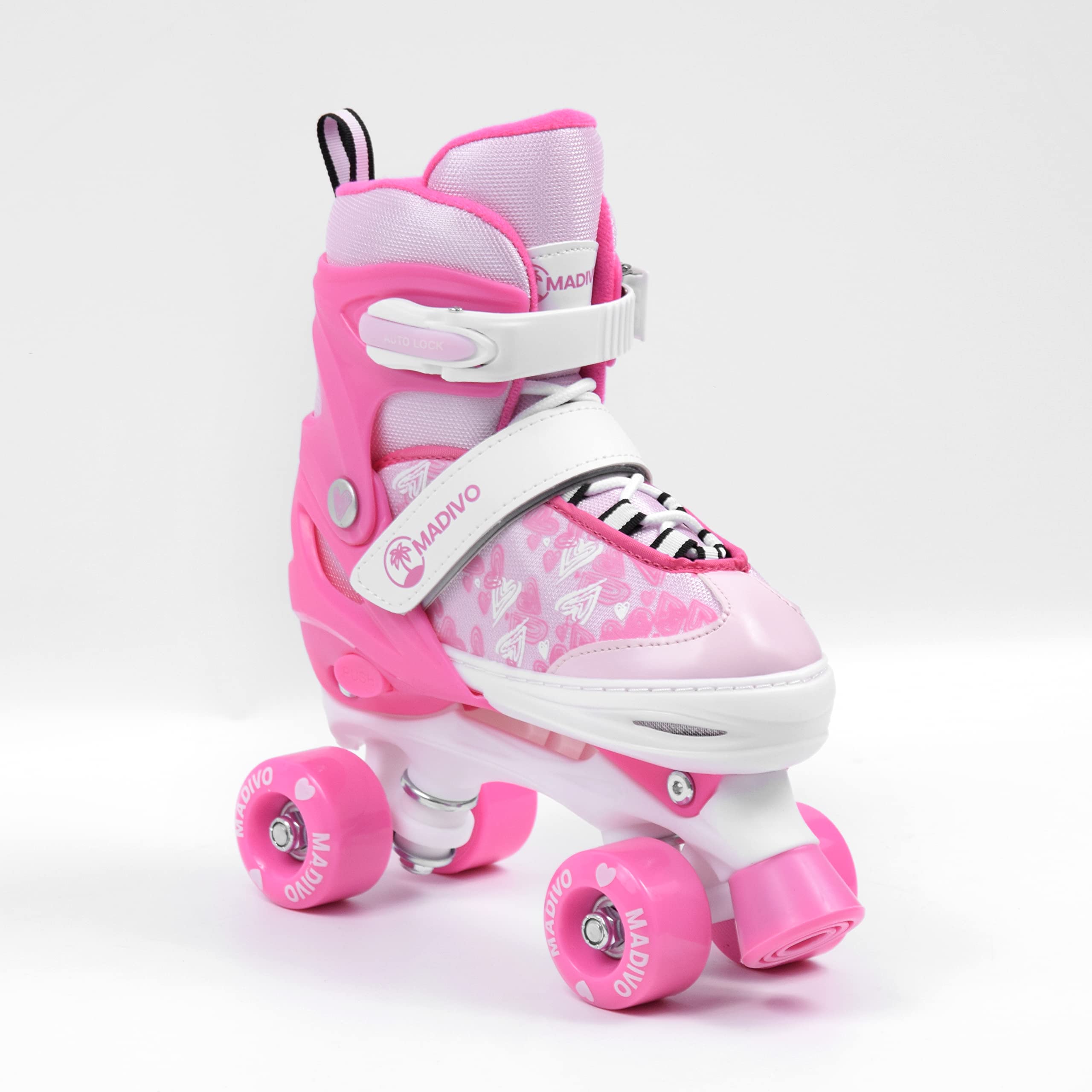 MADIVO Tropic Patins à roulettes réglables pour Enfant | Idéal pour Filles et Femmes | Patins à roulettes réglables | Blanc/Bleu | Tailles : 30-33, 34-37