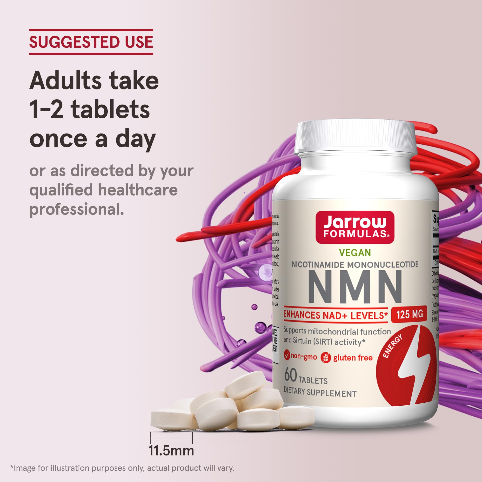 Amazon.com: Jarrow Vegan NMN, NMN Supplement, 125 mg, 60 Tablets