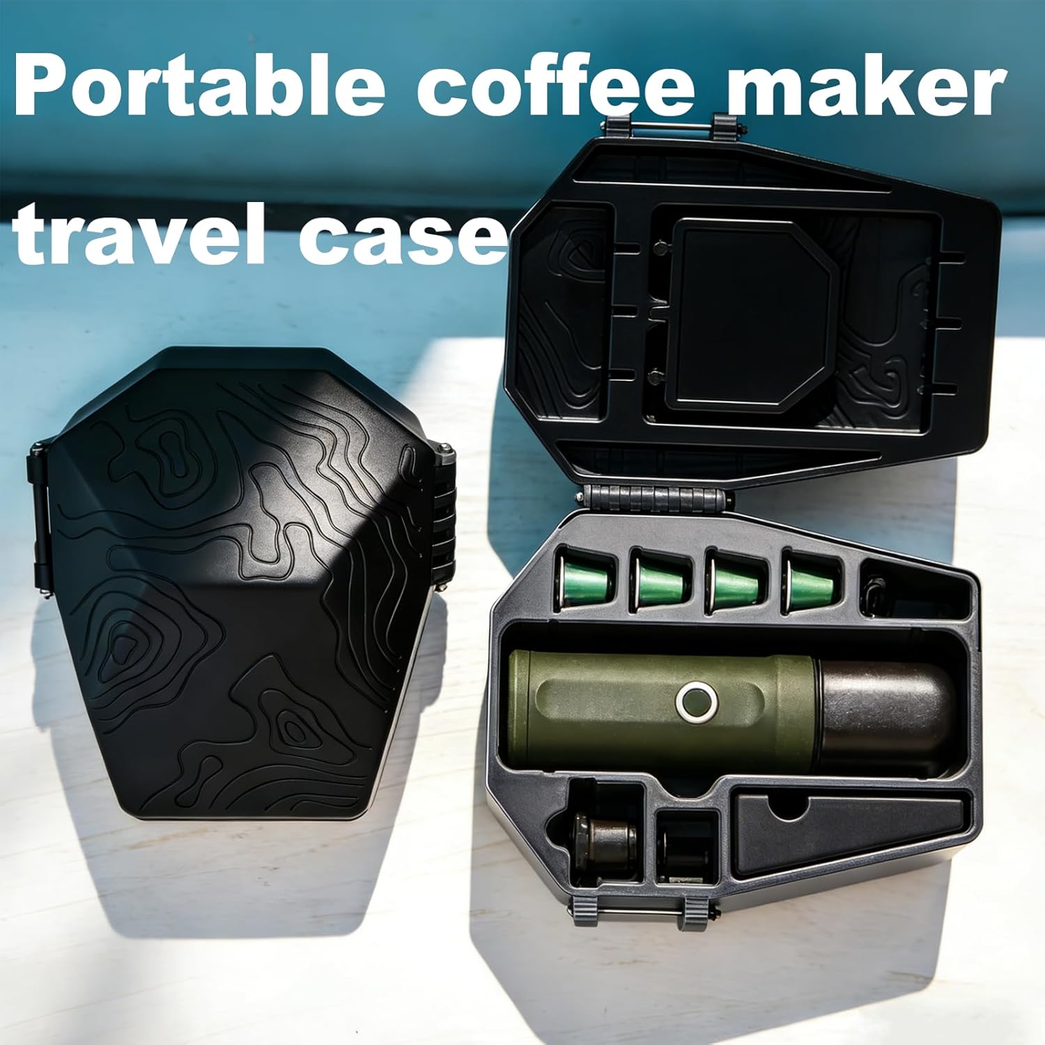 Portable Travel Case for OutIn Nano, Hard Shell Storage Organizer Compatible with Espresso Maker & Camping Coffee Station | Essential Accessories Kit