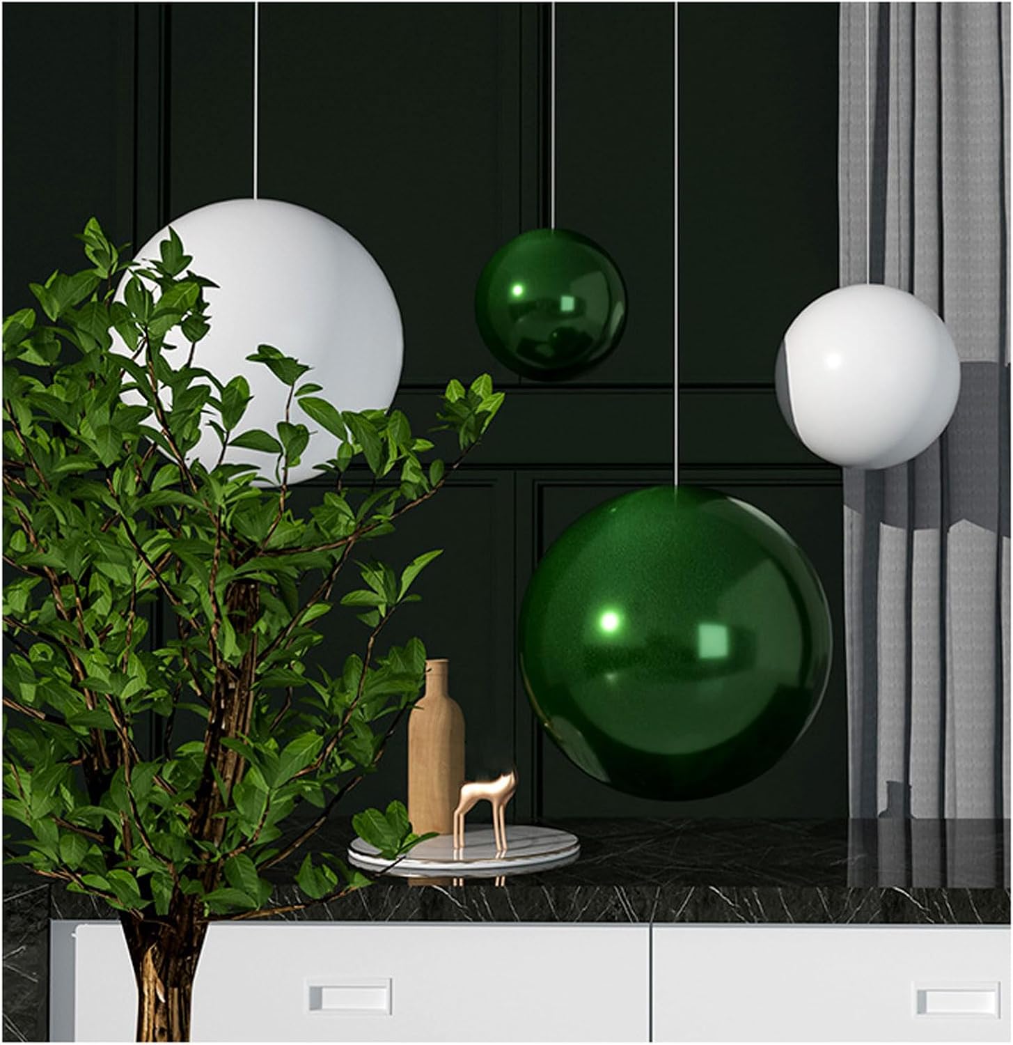 1 Pcs Stainless Steel Gazing Globe Ball, Hollow Mirror Globe Floating Reflective Ball Polished Shiny Sphere for Home Garden Pond Outdoor Swimming Pool Decoration Green(Size:13.77 in/35 cm)