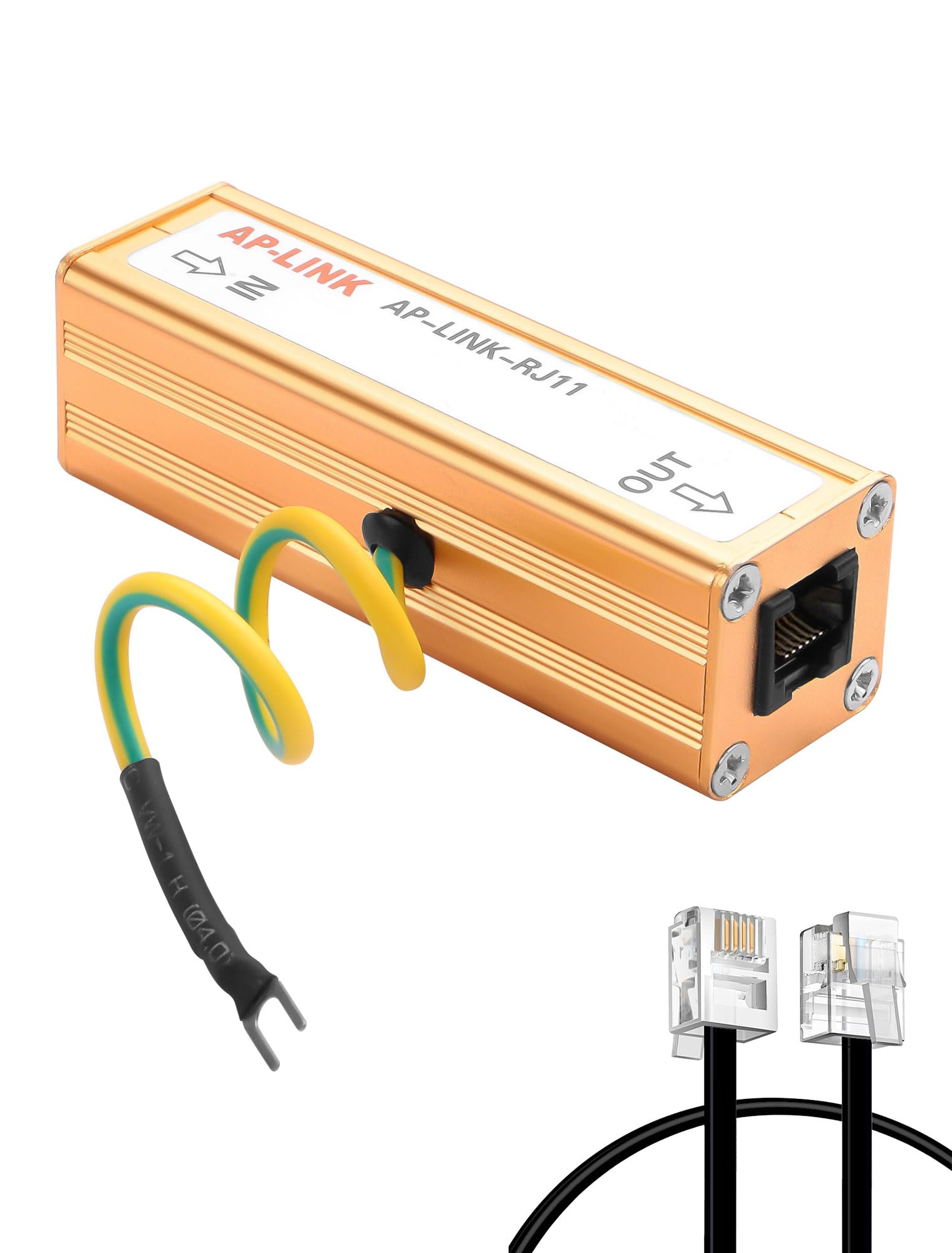 CERRXIAN RJ11 Telephone Fax Surge Protector RJ11 Thunder Arrester Protection Device Audio Telephone Protector AP-LINK-RJ11 110V