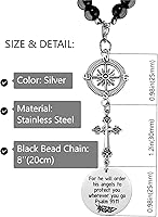 Vista 4 de Encanto de Coche Cruz, para Él Ordenará a Sus Ángeles para Protegerte Dondequiera Que Vayas, Encanto de Espejo Retrovisor, Salmo 91:11, Versículo