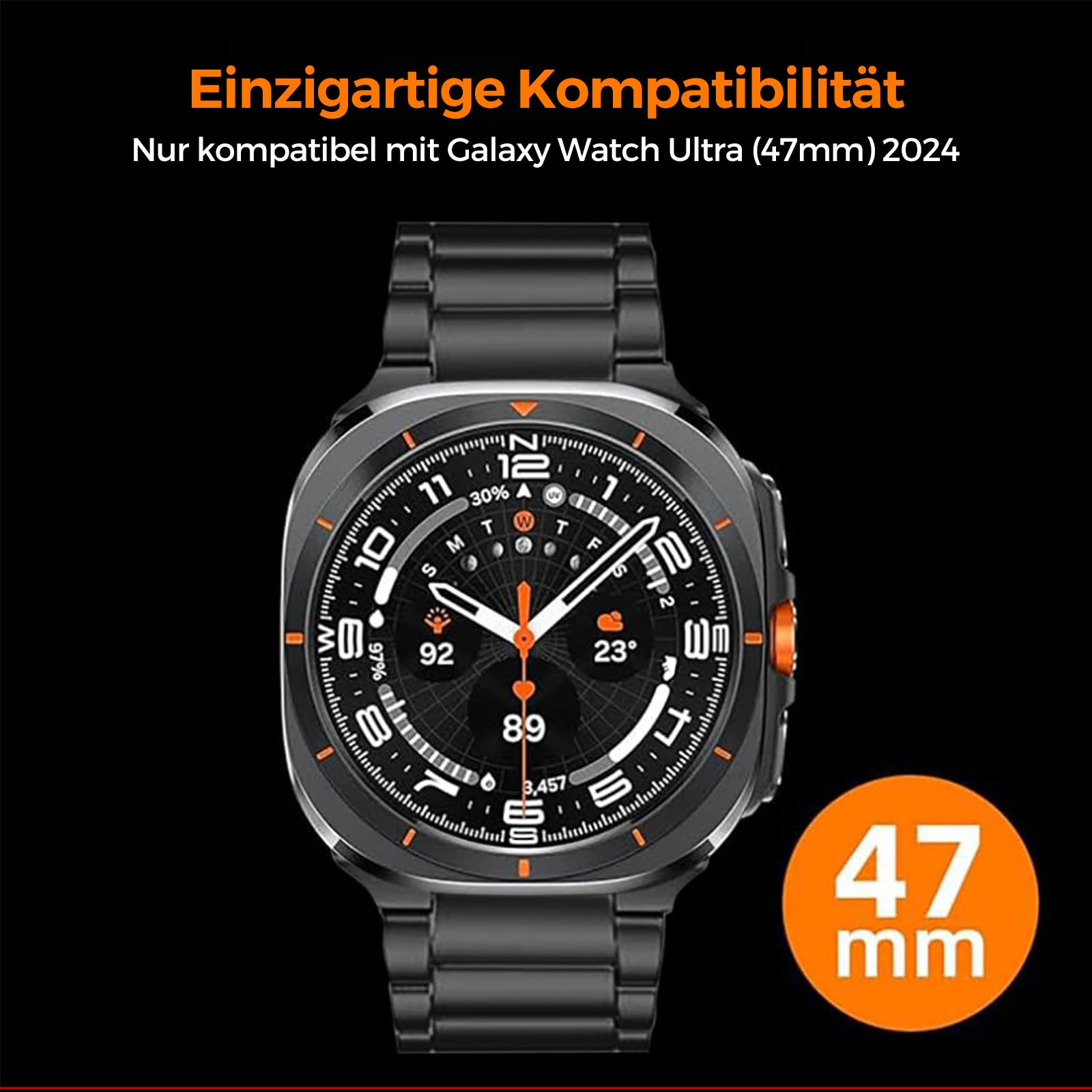 Samsung Galaxy Watch 7 Ultra Band Titanium Band, No Gap Strap with Built-in Buckle Strap Replacement Accessory for Galaxy Watch Ultra 47mm (2024)