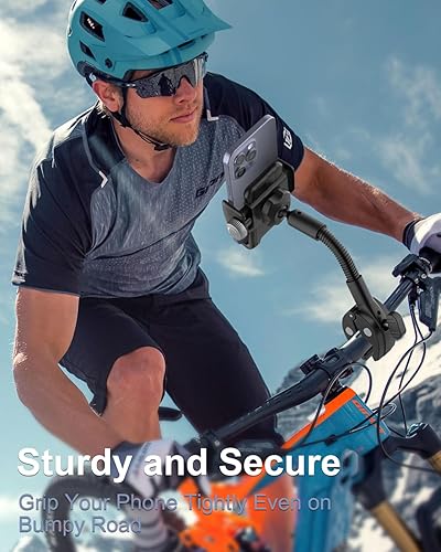 Miniatura 6 de Soporte de teléfono de cuello de cisne para bicicleta, brazo flexible, soporte de teléfono celular de motocicleta, soporte de teléfono celular de