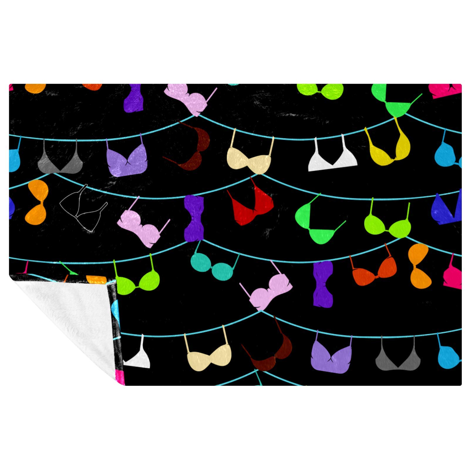 Couverture douce motif Bustiers 150x100 cm en maille chaude pour lit et canapé