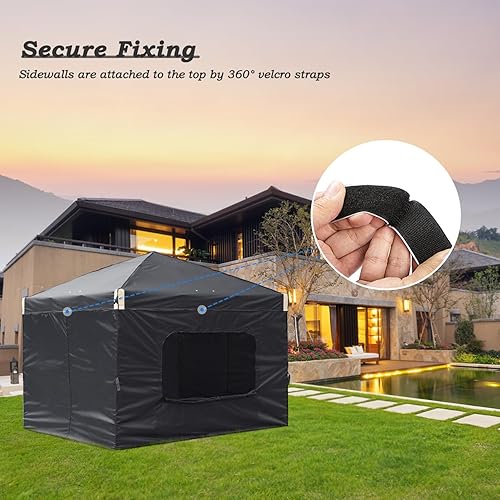 Miniatura 5 de Aoodor Tienda de campaña desplegable de 12 x 12 pies con bolsa enrollable, toldo portátil de sombra instantánea con cortina para campamento, fiesta