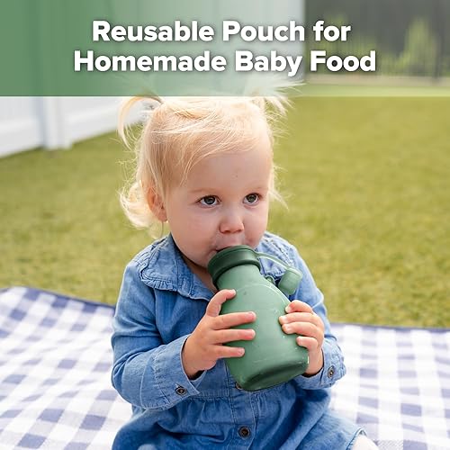 Miniatura 2 de haakaa Bolsa hipopótamo de silicona Bolsas reutilizables para alimentos para bebés, bolsas de alimentos reutilizables, bolsa de silicona de cuello