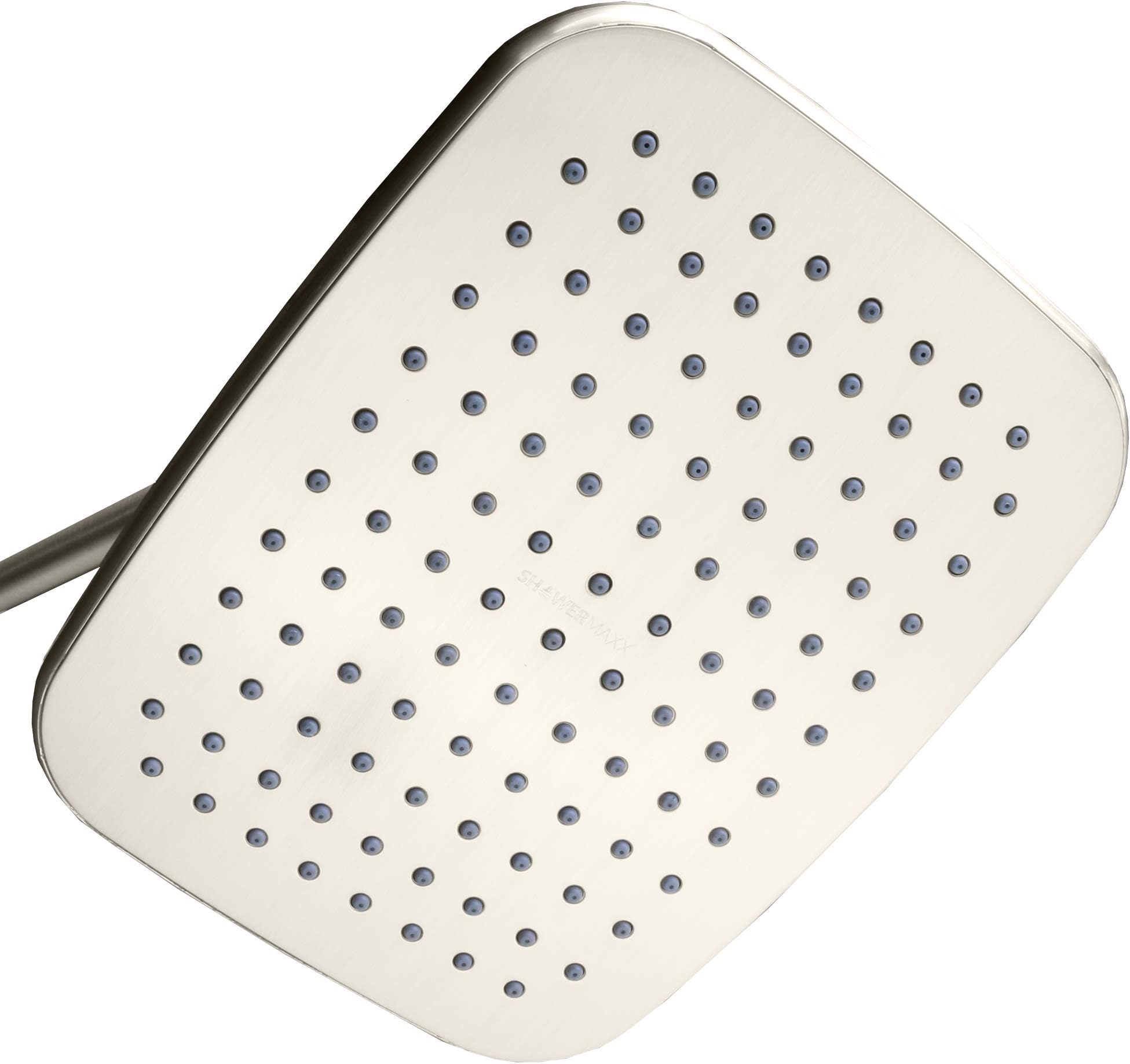 Luxury Spa Series: Brushed Nickel Rain Shower Head, 9-Inch Rectangular Rain Showerhead with 360 Tilt, Experience Rainfall with MAXX Comfort and Elegance (Brushed Nickel)