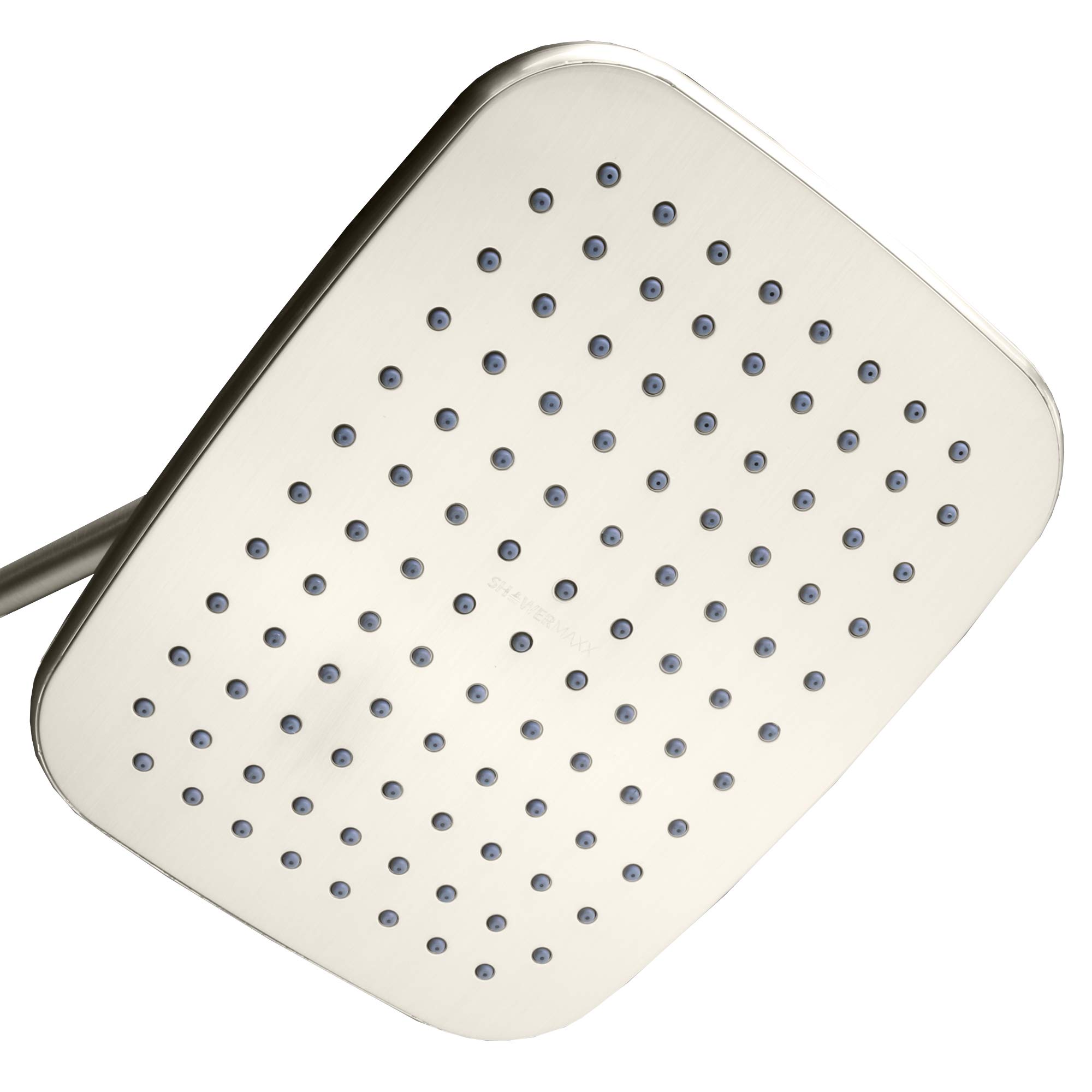 Luxury Spa Series: Brushed Nickel Rain Shower Head, 9-Inch Rectangular Rain Showerhead with 360 Tilt, Experience Rainfall with MAXX Comfort and Elegance (Brushed Nickel)