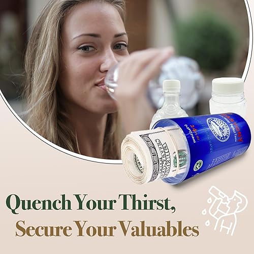 Miniatura 2 de Botella de agua con capacidad de 13.5 onzas, compartimento oculto definitivo para viajes, playa, automóvil, para almacenar objetos de valor como