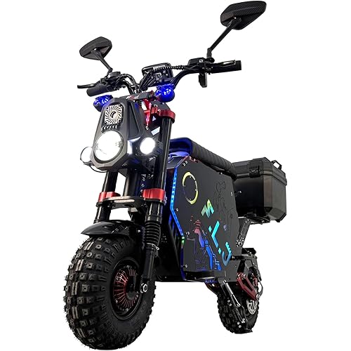 F14 Electric Motorcycle for Adults, 100Ah Removable Battery, 72V 12000W Dual Motor Dirt Bike, Fast Speed 68MPH, 188Miles Range Electrical Scooter, 14inch Fat Wheels (72V 60Ah Battery)