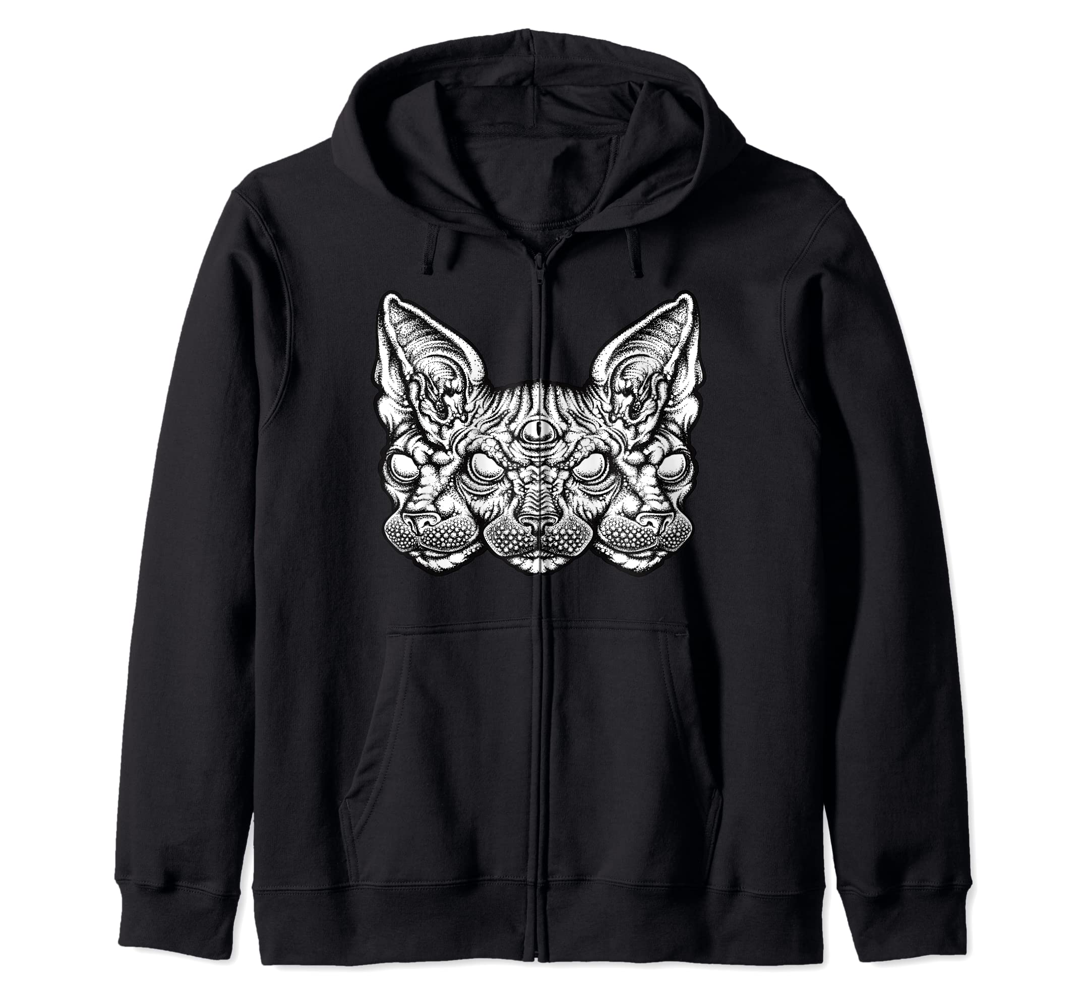 Triple cat with third eye Zip Hoodie