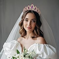 Vista 116 de Kamirola - Corona de reina y tiaras corona de princesa para mujeres y niñas, diademas de cristal para novia, princesa para bodas y fiestas (01)
