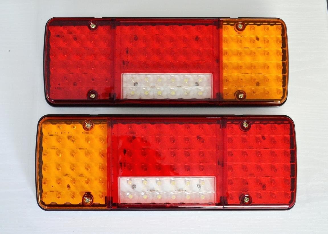 2x 24V LED Rear tail lights for trailer truck chassis camper bus tipper indicator stop tail thin lamps