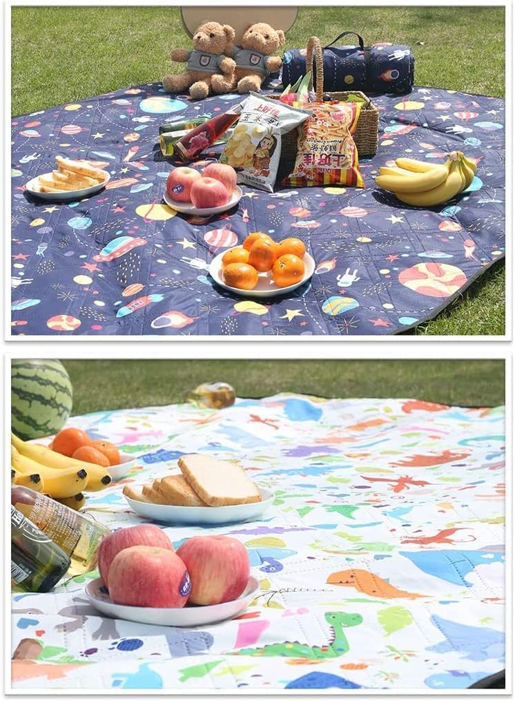 Portable Picnic Blanket,Picnic Blanket Waterproof Backing Picnic Mat,Washable Anti Sand Beach Blanket,3 Layers Material,Foldable Picnic Blankets,for Family,Beach,Park,Hiking,Camping,Park (Color : Sty