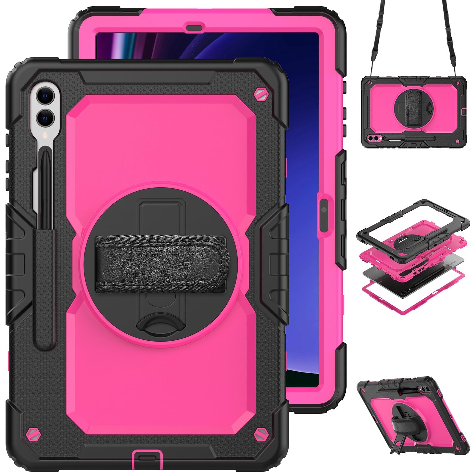 Custodia protettiva per tablet PC compatibile con Samsung Galaxy Tab S9 Plus da 12,4 pollici modello 2023 (SM-X810/X816/X818), custodia resistente antiurto in TPU, custodia protettiva W pellicola