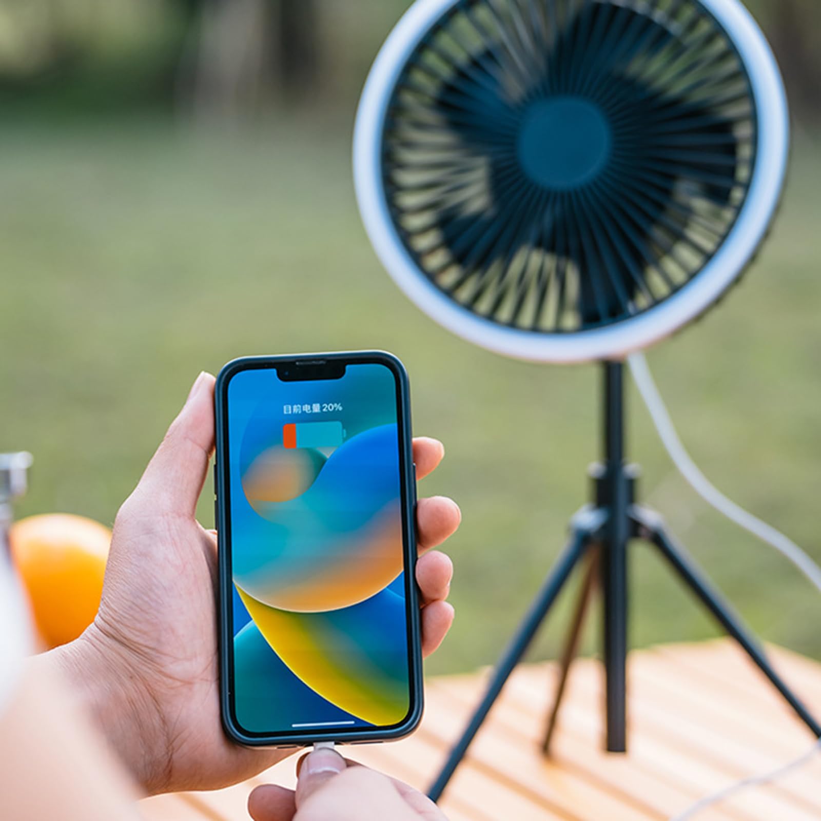 Ventilatore da tavolo con telecomando da 10000 mAh, ventilatore da soffitto con luce a LED e treppiede, per ragazzi e ragazze, per viaggi, vacanze, spiaggia