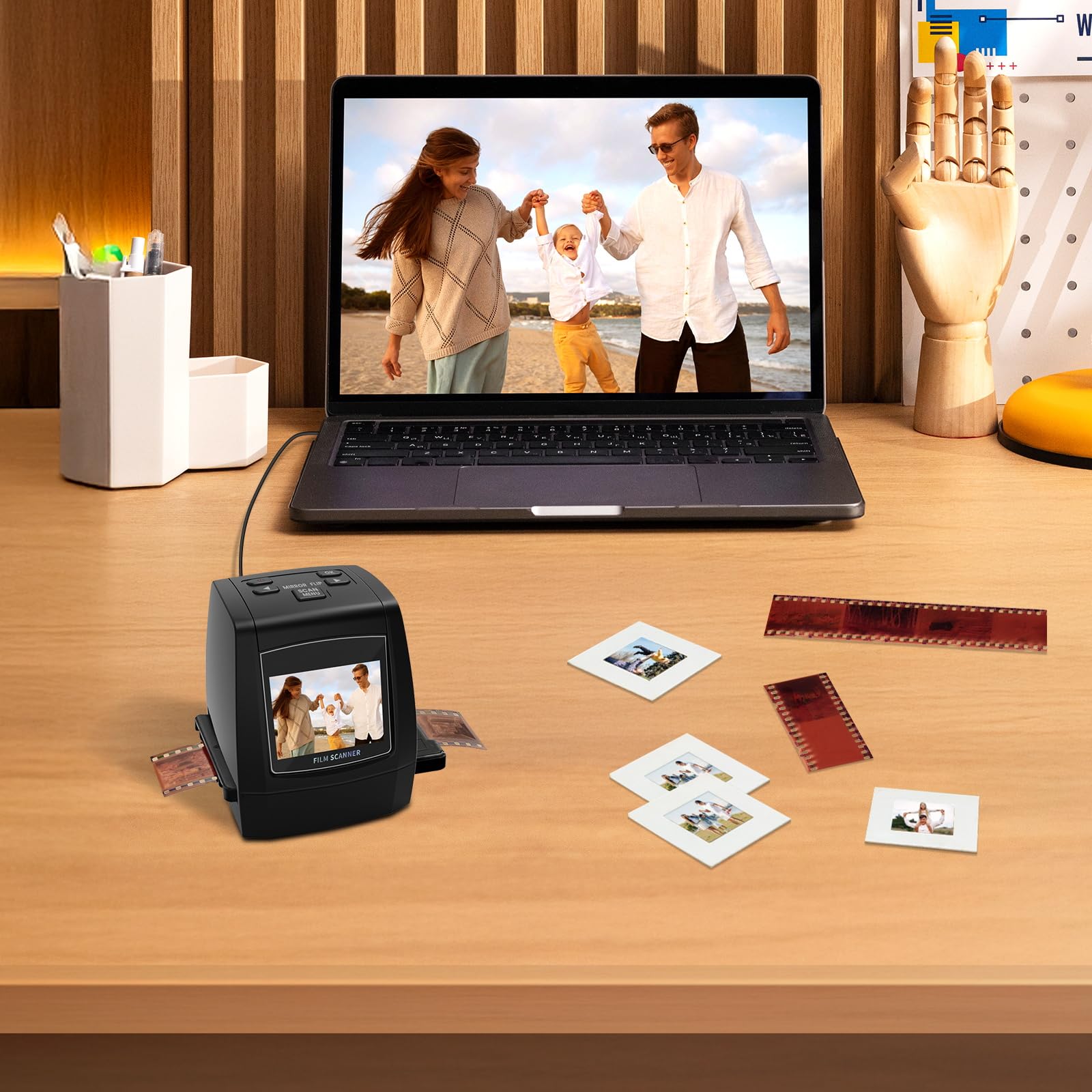 Scanner de Films numériques - Scanner de Diapositives autonomes et de négatifs - Convertit Les négatifs et Les Diapositives de 35 mm, 126, 110, Super 8 et 8 mm en Images JPEG - Écran LCD 2,4"