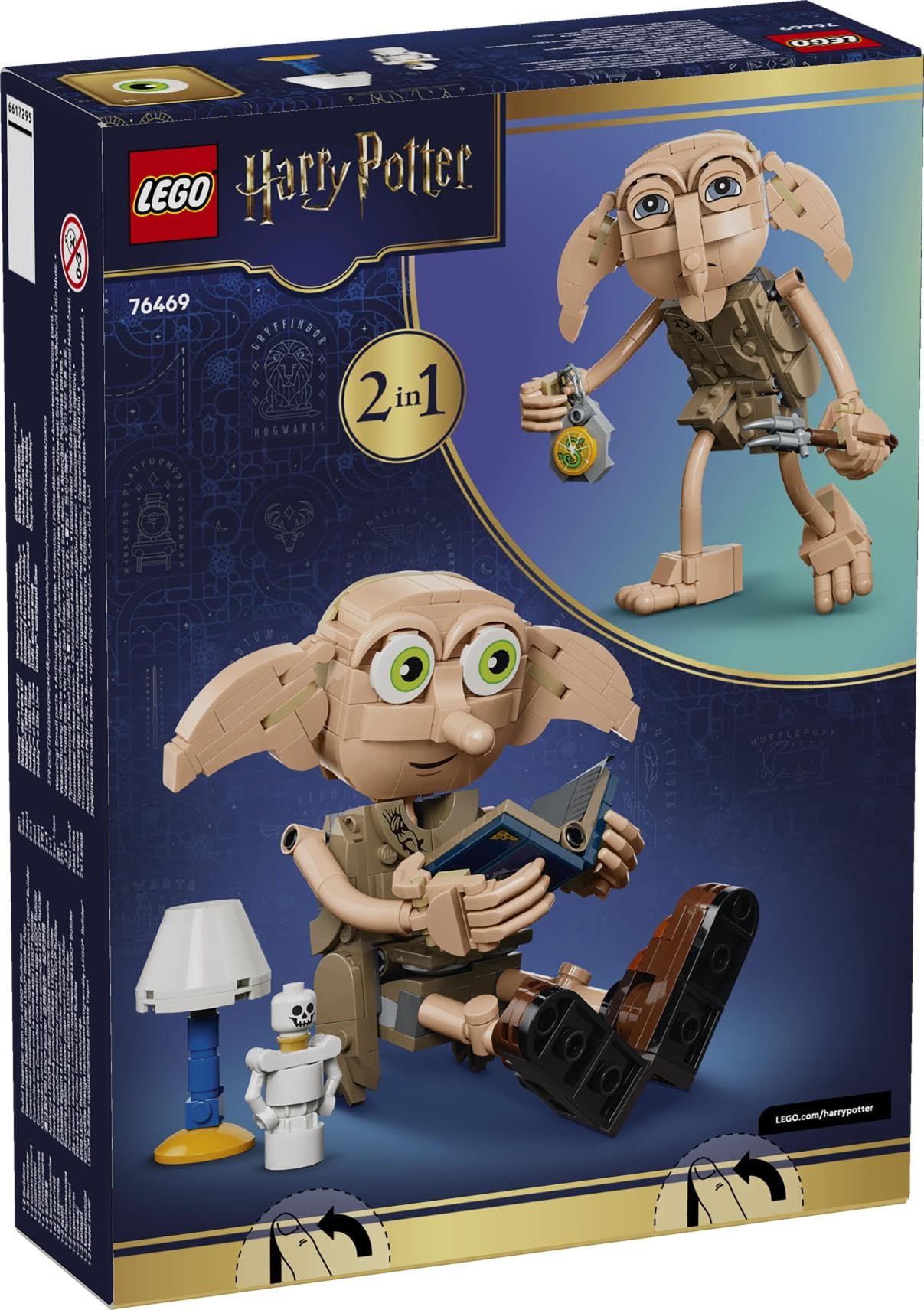 LEGO Harry Potter Dobby l’Elfe Libre - Jouet - Maquette se Transformant en Figurine de Kreattur - Décoration de Chambre d'enfant DIY - Cadeau pour Fille, Garçon ou Fan dès 8 Ans 76469