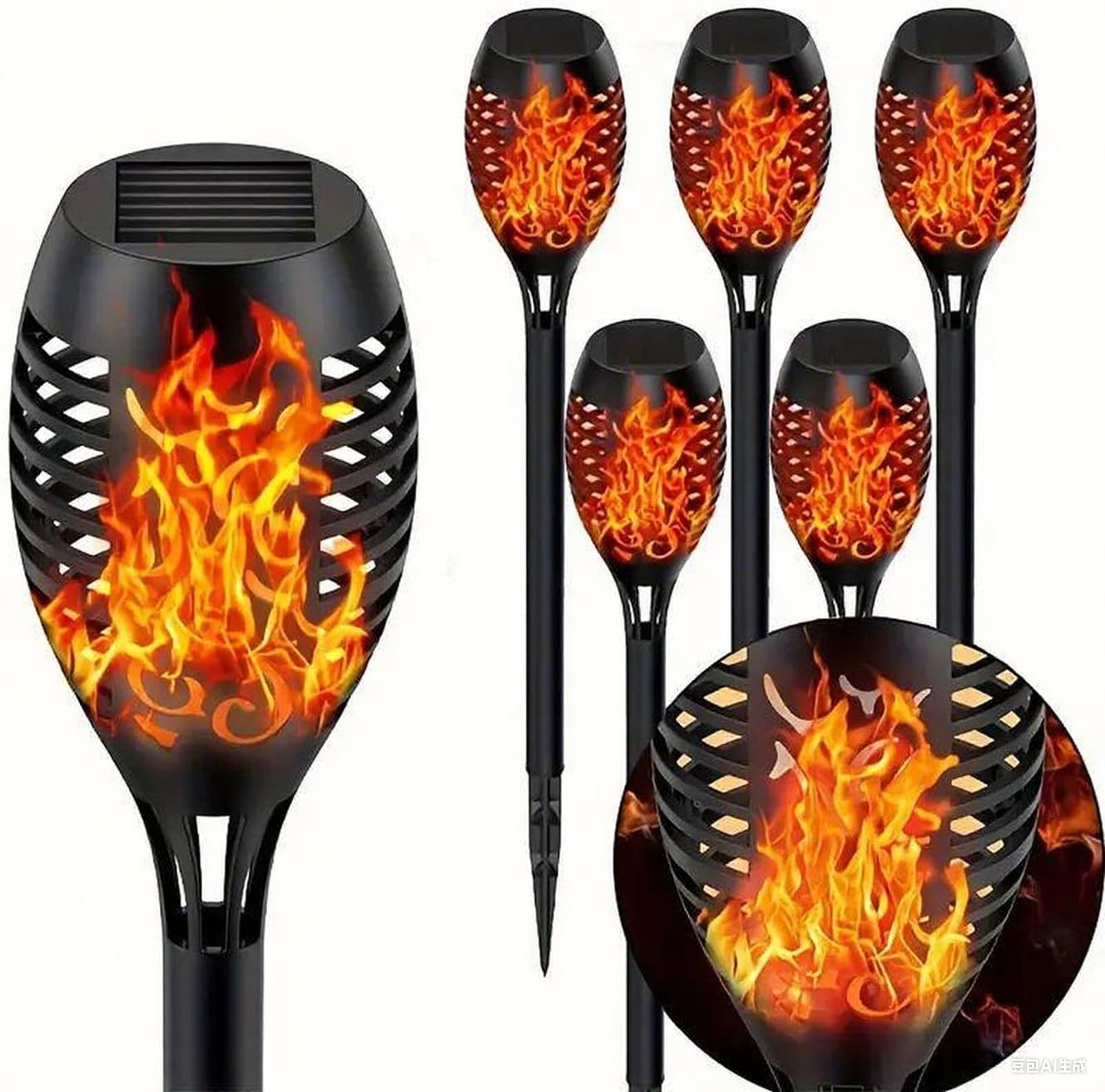 2025 New Solar Torch Light Outdoor Decoration - Automatic Switch Simulation Flame Effect, Suitable for Garden, Path, Terrace, Halloween Decoration (Outdoor Solar light-12 Packaging)