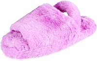 Vista 1 de Jessica Simpson Unisex-Child Plush Faux Fur Slip on House Slippers with Memory Foam
