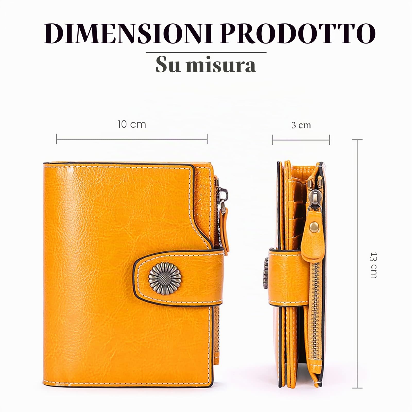 SENDEFN Portafoglio Donna Pelle con Bloccaggio RFID Piccolo Portamonete Donna, 10 Scomparti per Carte con 2 Finestra di Identificazione e 1 Tasca con Cerniera