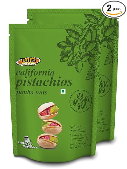 Tulsi Roasted California Pistachios Jumbo Nuts 400g (200g x 2)