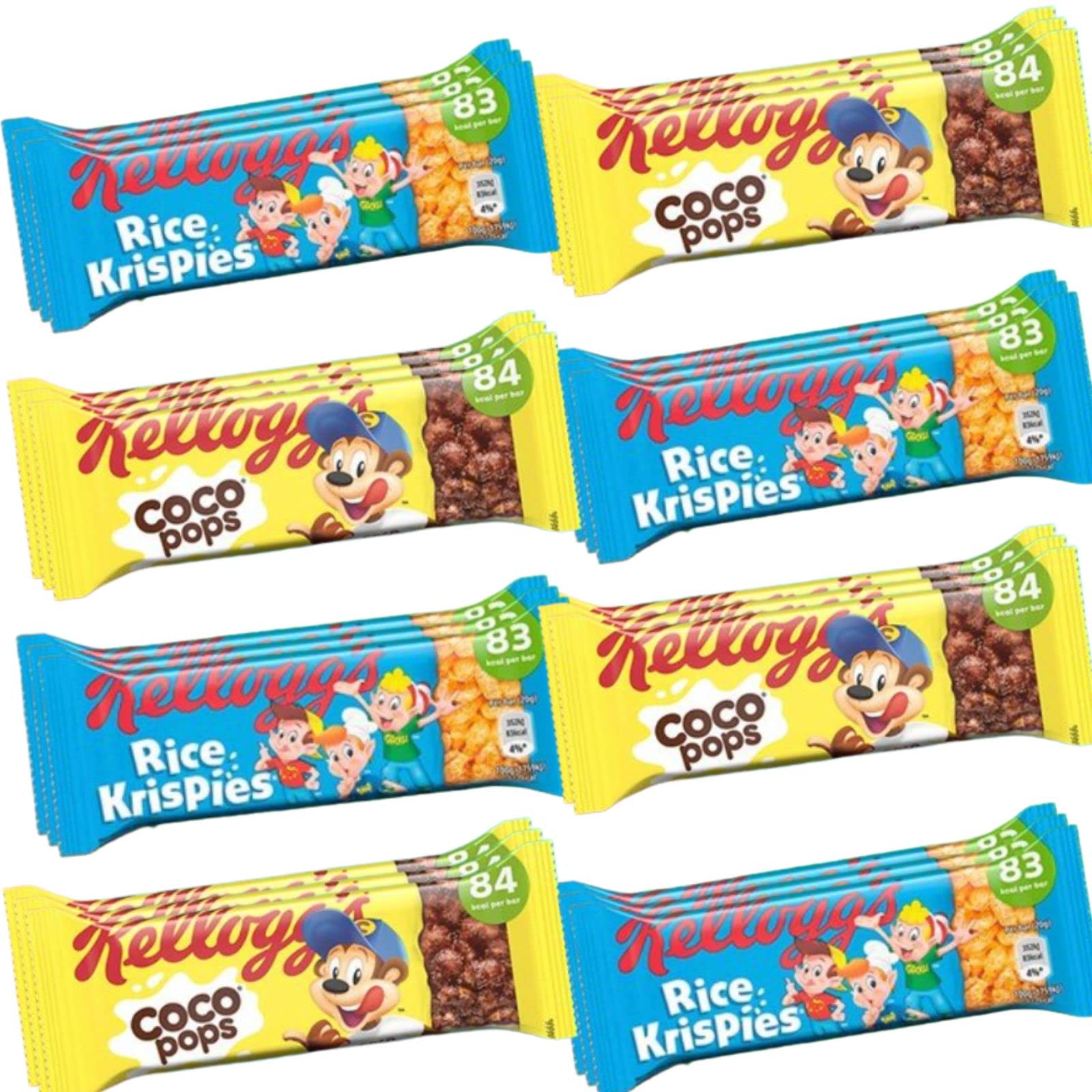 Gifted For You Kelloggs Cereal Bars Bulk Food Bundle Coco Pops Cereal Bars 20g x12 Rice Crispies Bars 20g x12 Multipack Bulk Buy (24 Bars Total)
