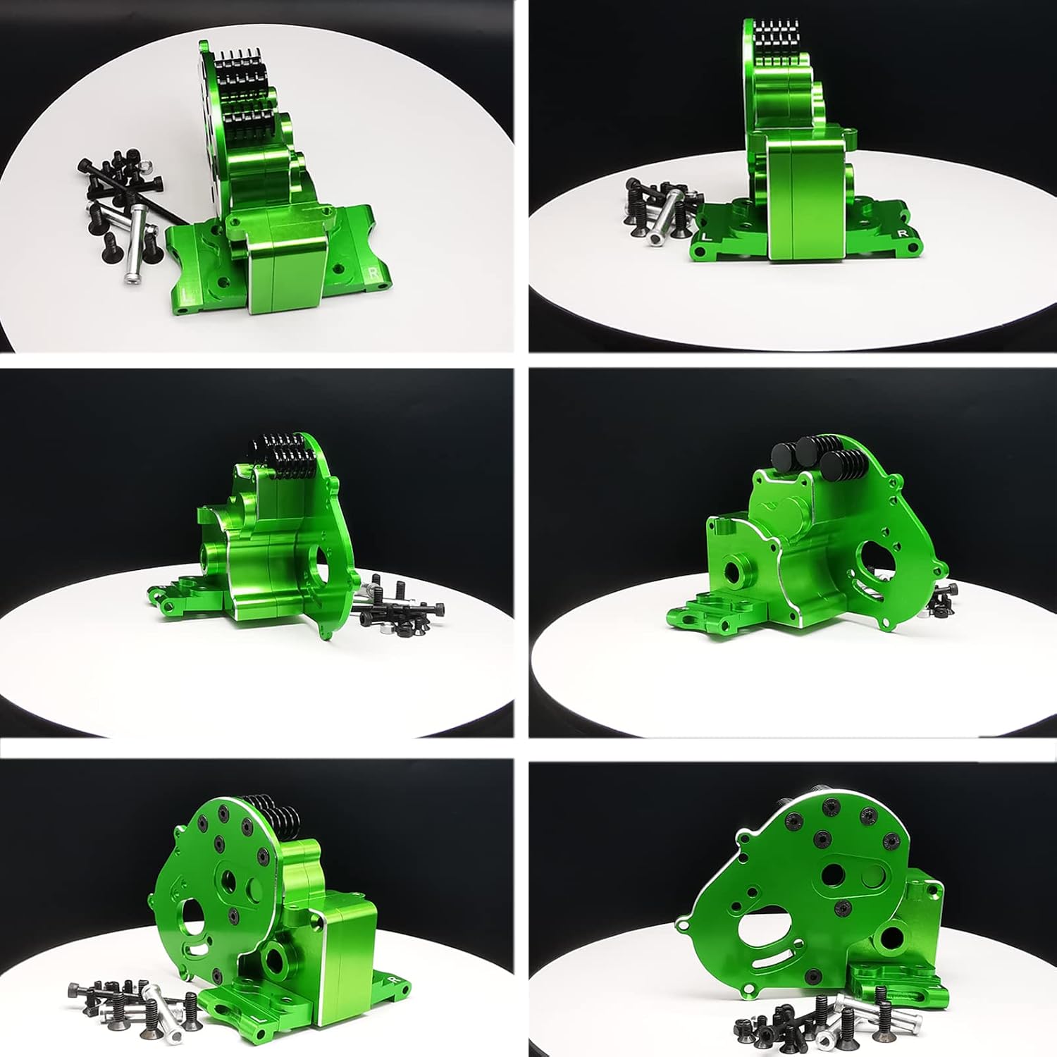 Aluminum Gearbox/Transmission Case with Motor Plate Upgrade Parts Fit for 1/10 Traxxas 2WD Slash/VXL Rustler/VXL Stampede/VXL Bandit/VXL RC Car, Replace of 3691/A(Green)