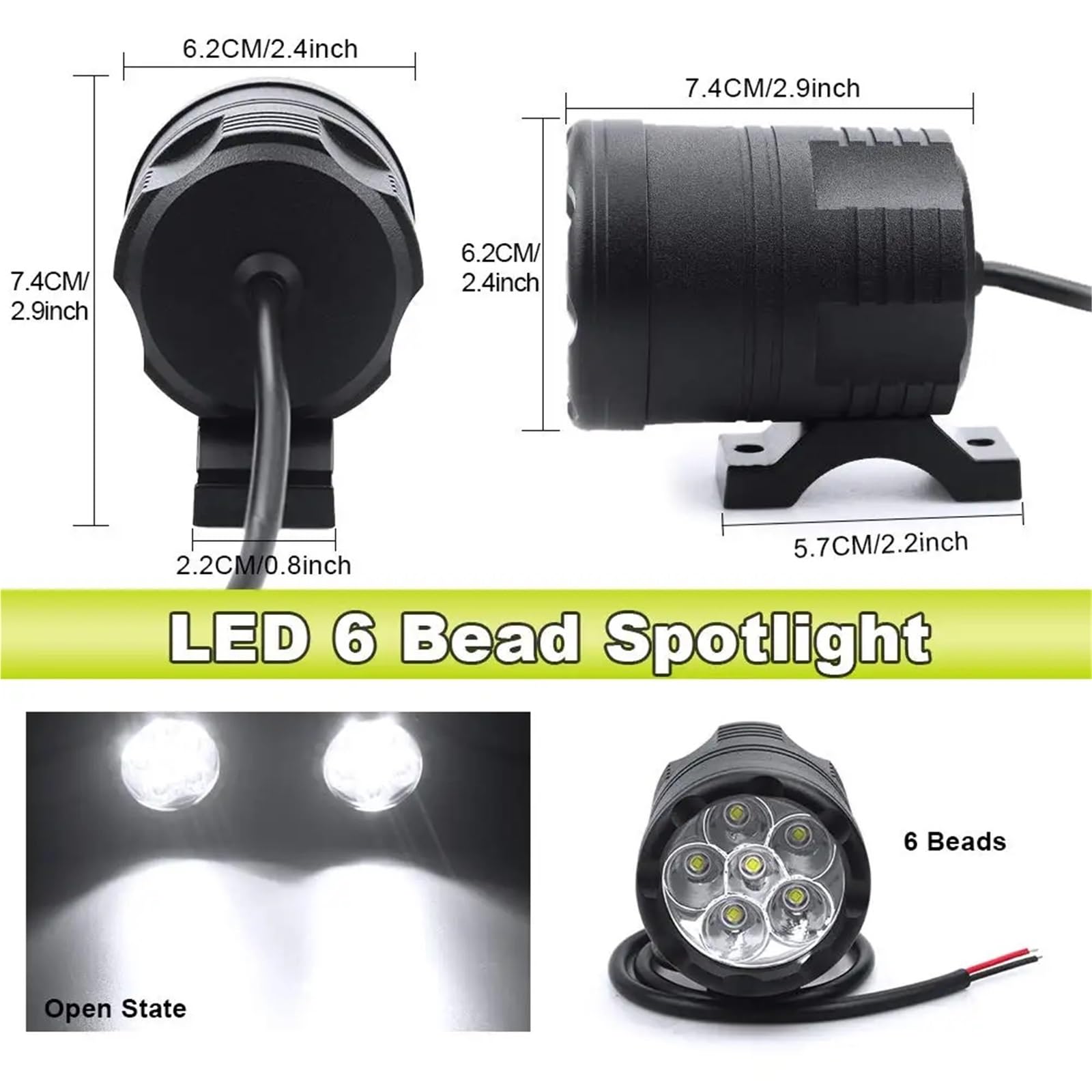 Moto Faro Fanale Lampada da assemblaggio per Moto a LED ausiliaria Universale per, Faro a per 60 W
