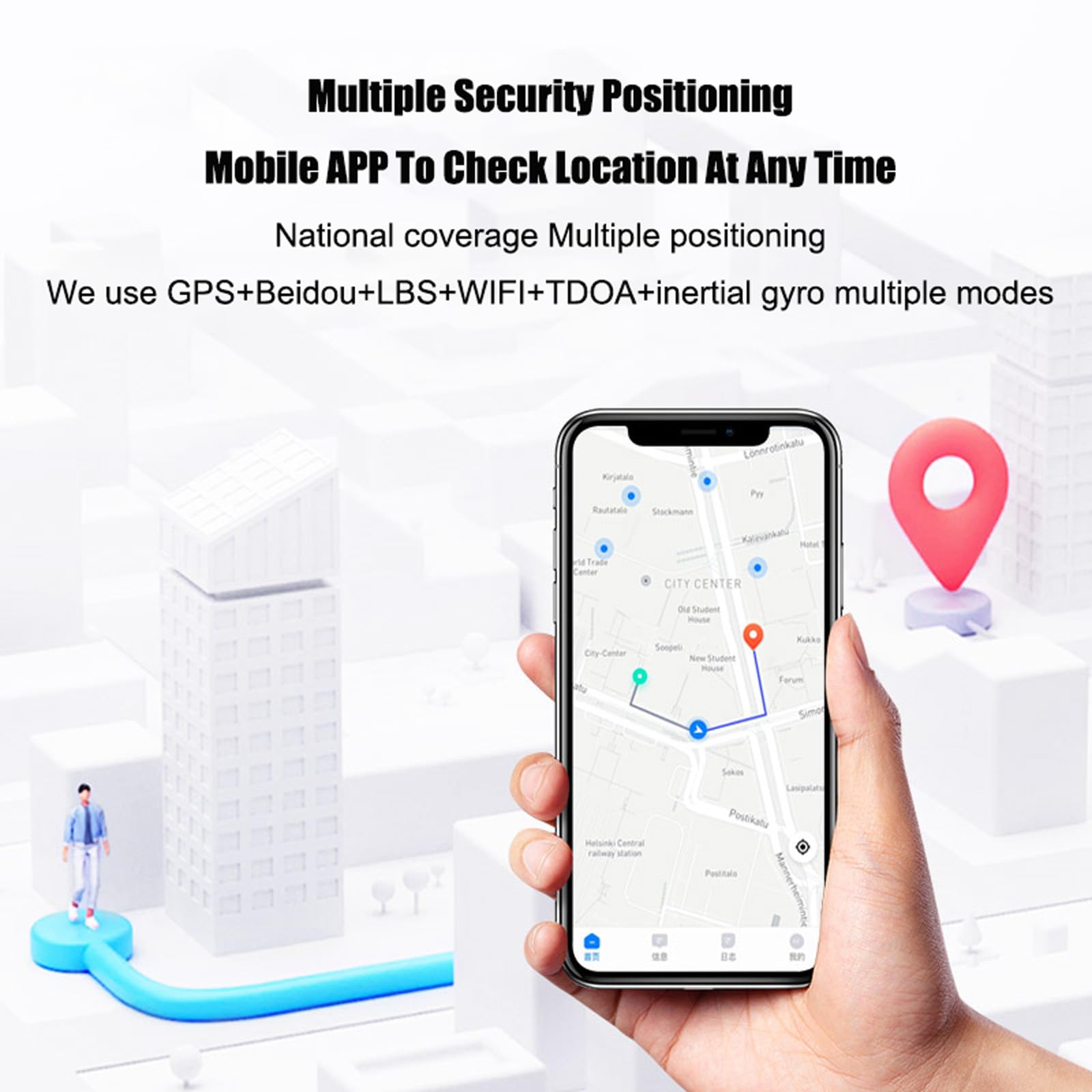 Reloj localizador Personas Mayores con Botón de Pánico SOS, Pulsera Inteligente SOS con Posicionamiento GPS Llamada, Reloj Inteligente con Detección de Caídas,Red