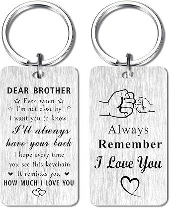 Jzxwan Fathers Day Brother Gifts for Men, I Love You Brother Birthday Graduation Keychain from Sister, I Will Always Your Back Present for Sibling
