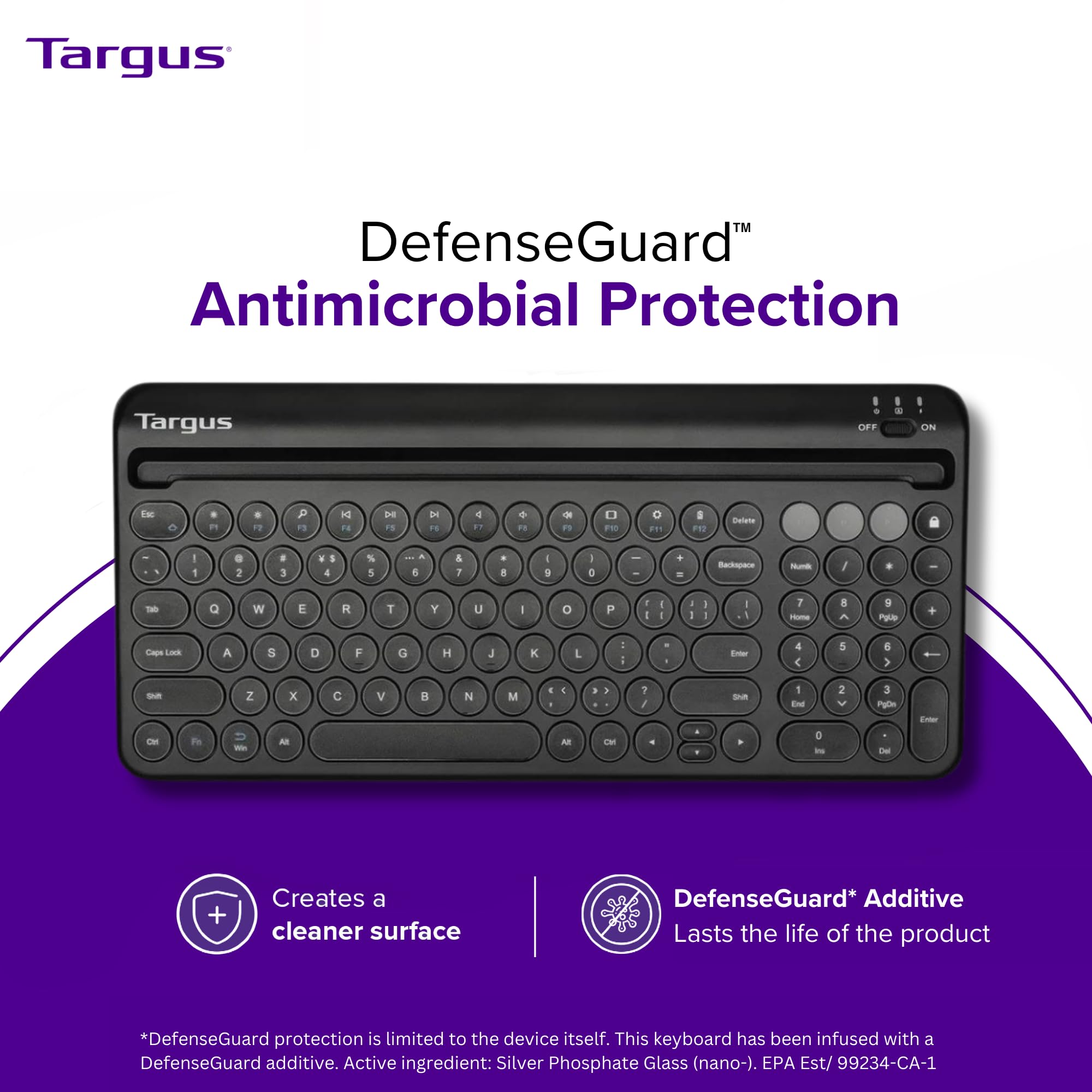 Teclado Bluetooth Targus THZ967ES - Negro, Retroiluminado, QWERTY Español, Conexión USB-C Y Bluetooth 5.0