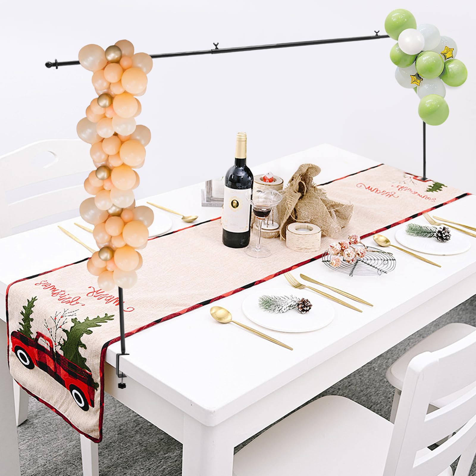 Backdrop Stand Tube Kit, 3.28ft High Table Pole Stand, Adjustable Metal Table Arch Stand, Table Clip Stand for Parties and Wedding Photography (Black)