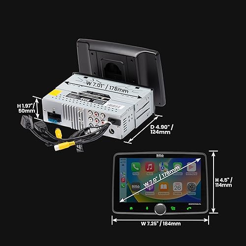 Miniatura 4 de BOSS Audio Systems BVCP9700A-FL Estéreo de automóvil DIN inalámbrico Apple CarPlay, Android Auto, pantalla táctil de 7 pulgadas, Bluetooth, receptor
