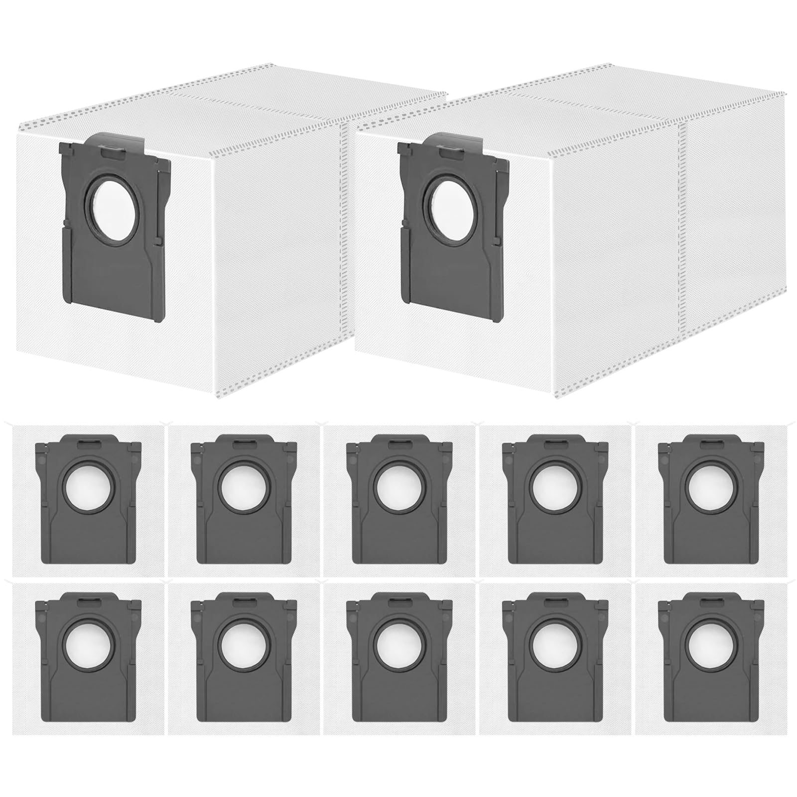 12 Sacchetti Compatibili con Dreame L20/X40/X50 Ultra Complete, L10s/L10/L40/L50/L40s/L10s Pro Ultra, per Mova E30/E40/P50/P50s Ultra Aspirapolvere, Sacchetti di Ricambio di Grande Capacità da 3,2L