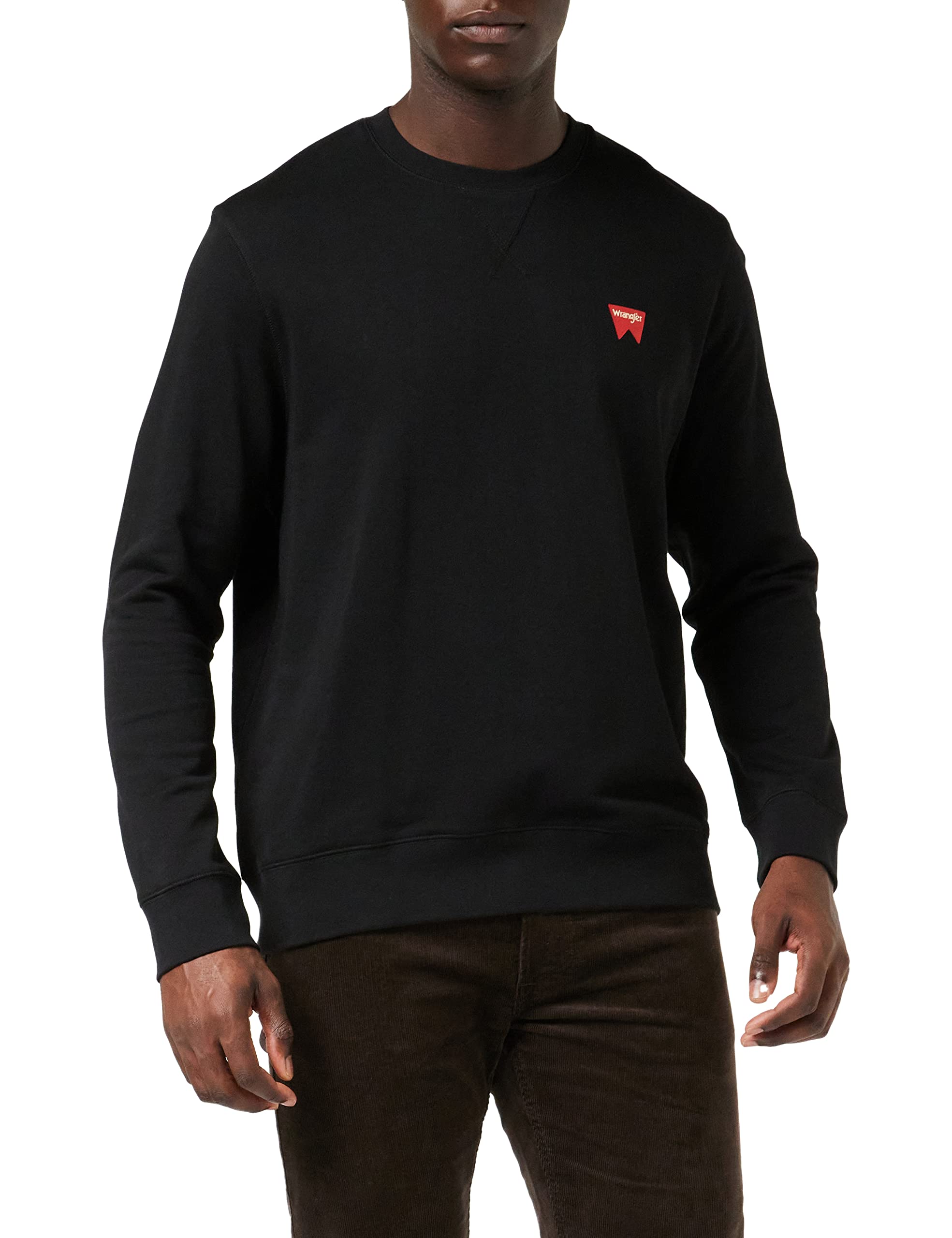 Wrangler Men's Black Sign Off Crew Sweatshirt, S Uk