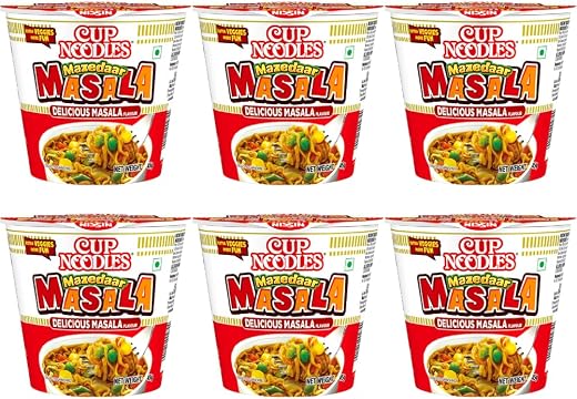 Nissin Cup Noodles Mini Mazedaar Masala | Delicious Indian Masala Flavor | Easy Snack for Anytime Hunger | With Extra vegg...