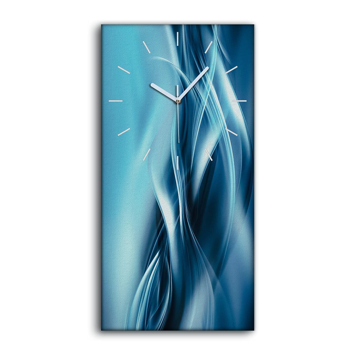 Horloge sur toile salon moderne image art mural vagues 30x60cm pour salon cosy