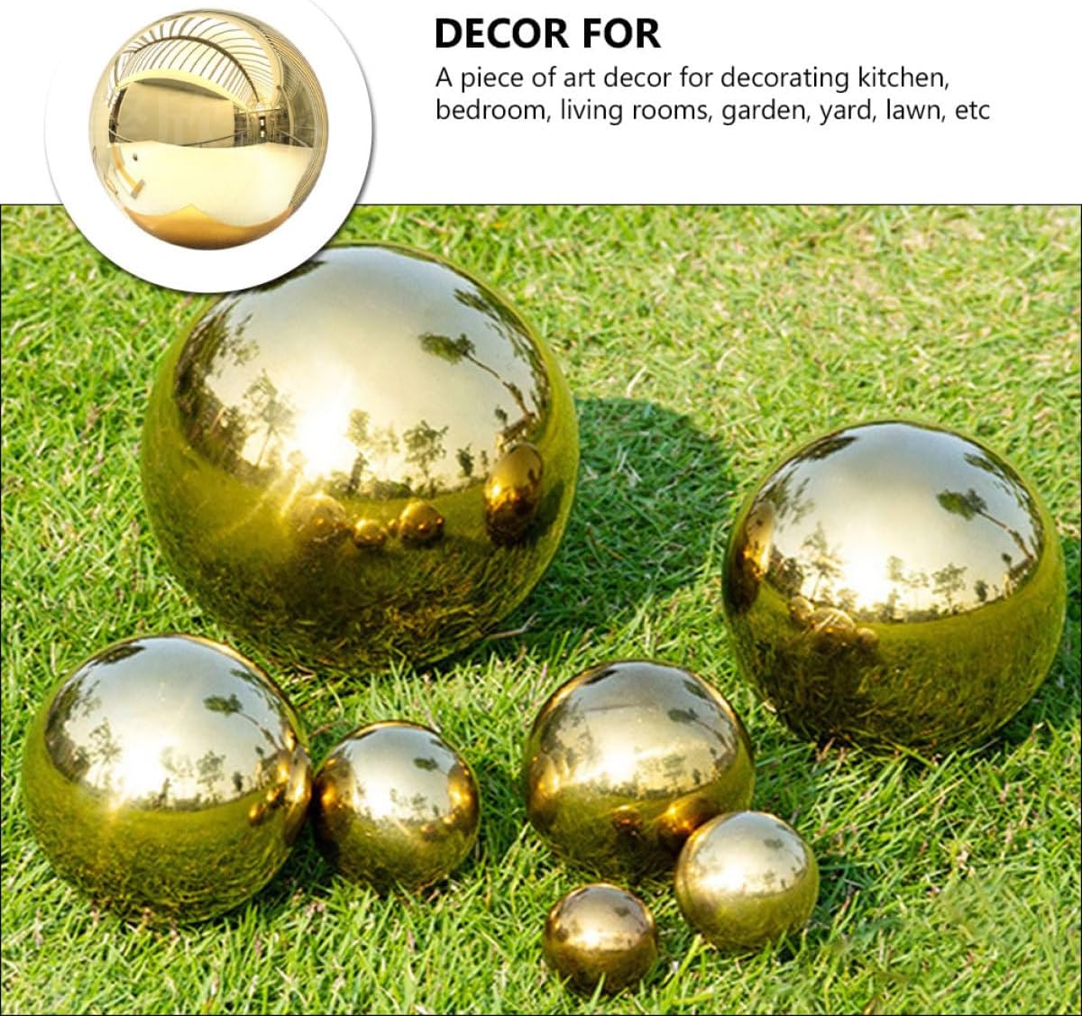 Stainless Steel Gazing Ball Garden Decor 18cm Mirror Polished Reflective Outdoor Patio Sculpture Decorative Sphere