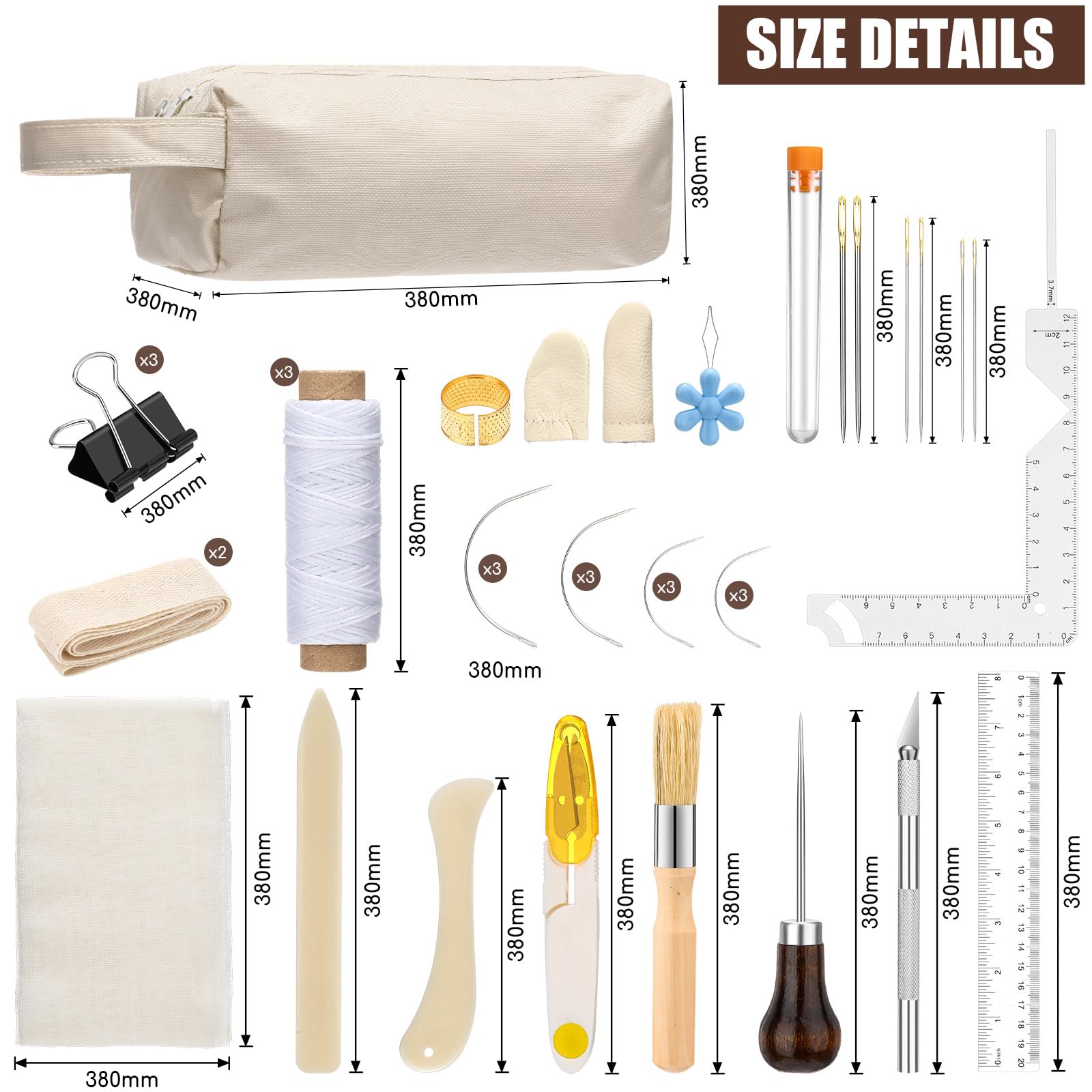 Weekgrat 44 Pcs Book Binding Kits 15 x 1.5 Inch Wooden Book Press Bookbinding Supplies Hand Bookbinding Starter Tools Set with Paper Awl Binding Ribbon Glue Brush and Steel Ruler for DIY Bookbinding
