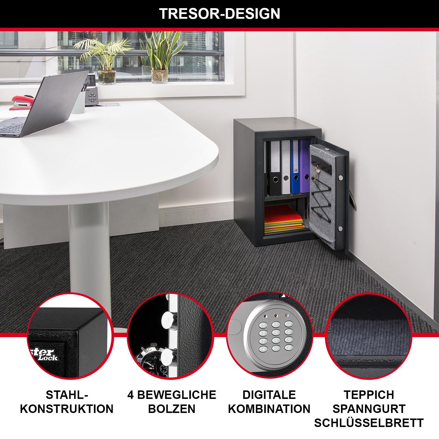 Master Lock Hoch Sicherheit Tresor, Hohe Kapazität, elektronische Kombination, 61,7 L, 61 x 39 x 41 cm