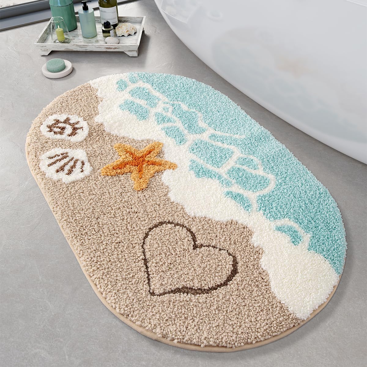 Soft Microfiber Bath Mat - Roseate Wave -11 Soft Microfiber Bath Mat - Roseate Wave -11